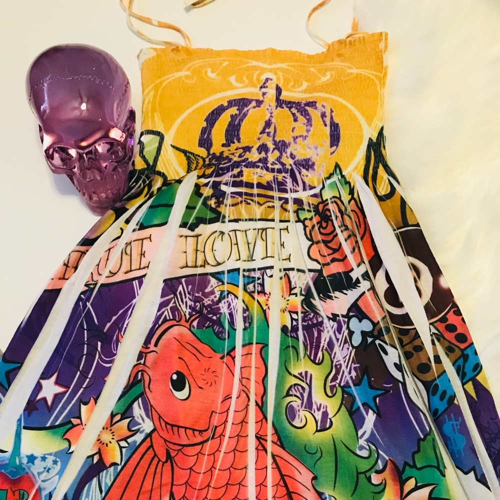 Tattoo-inspired printed dress